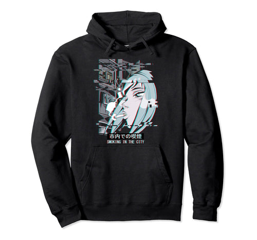 Vaporwave Japan Street Glitch Hoodie - Casual Everyday Wear Men Women - T-Shirt, Sweatshirt, Hoodie