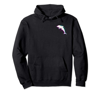 Dolphin Aesthetic Vaporwave Dolphin Hoodie - Fun Novelty Design Unisex - T-Shirt, Sweatshirt, Hoodie