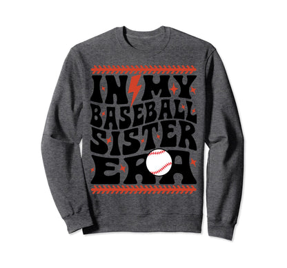 My Baseball Sister Era Groovy Sweatshirt - Aesthetic Graphic Men Women - T-Shirt, Sweatshirt, Hoodie