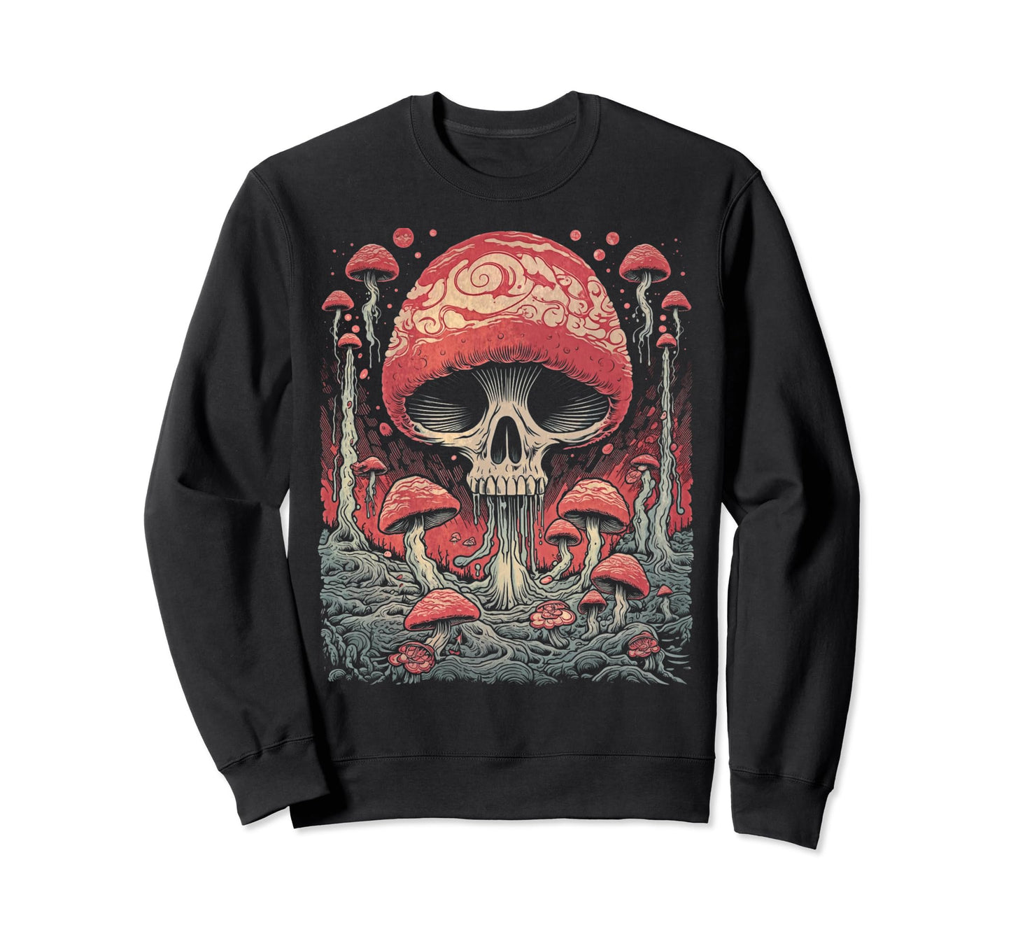 Grunge Mushroom Goth Fungi 70 Sweatshirt - Aesthetic Graphic Men Women - T-Shirt, Sweatshirt, Hoodie