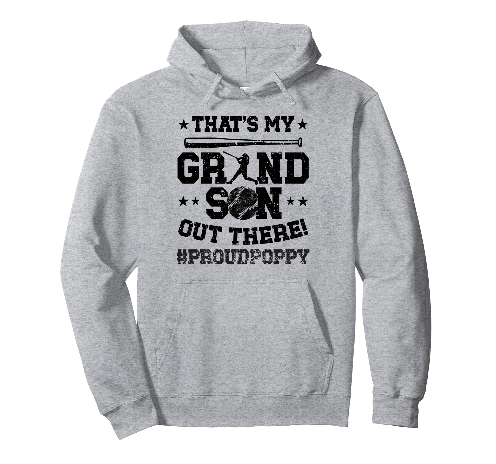 Thats My Grandson Baseball Poppy Hoodie - Casual Everyday Wear for Adults - T-Shirt, Sweatshirt, Hoodie