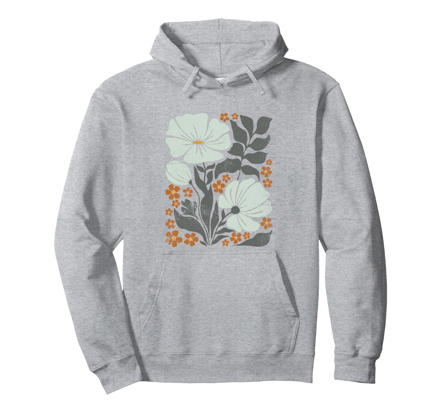 Boho Flowers Abstract Poppies Flower Art Hoodie - Unique Graphic Men Women - T-Shirt, Sweatshirt, Hoodie
