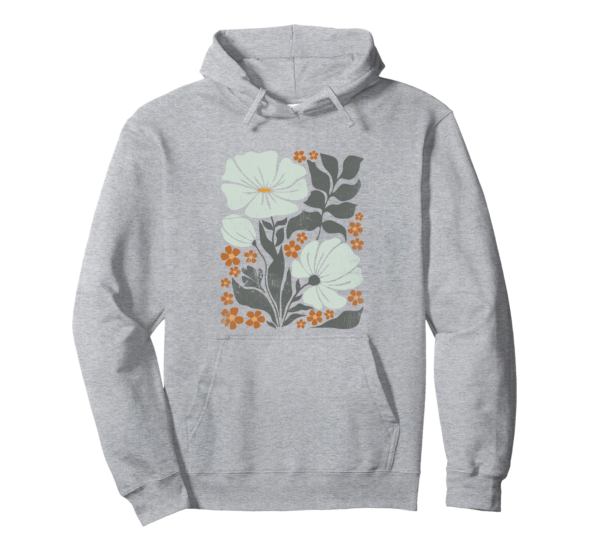 Boho Flowers Abstract Poppies Flower Art Hoodie - Unique Graphic Men Women - T-Shirt, Sweatshirt, Hoodie