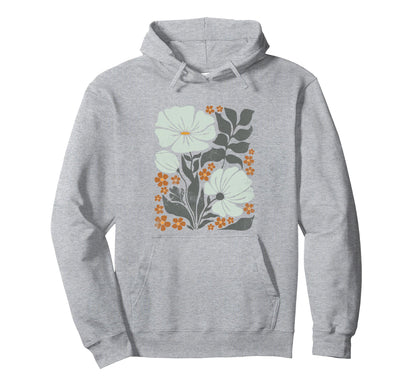 Boho Flowers Abstract Poppies Flower Art Hoodie - Unique Graphic Men Women - T-Shirt, Sweatshirt, Hoodie