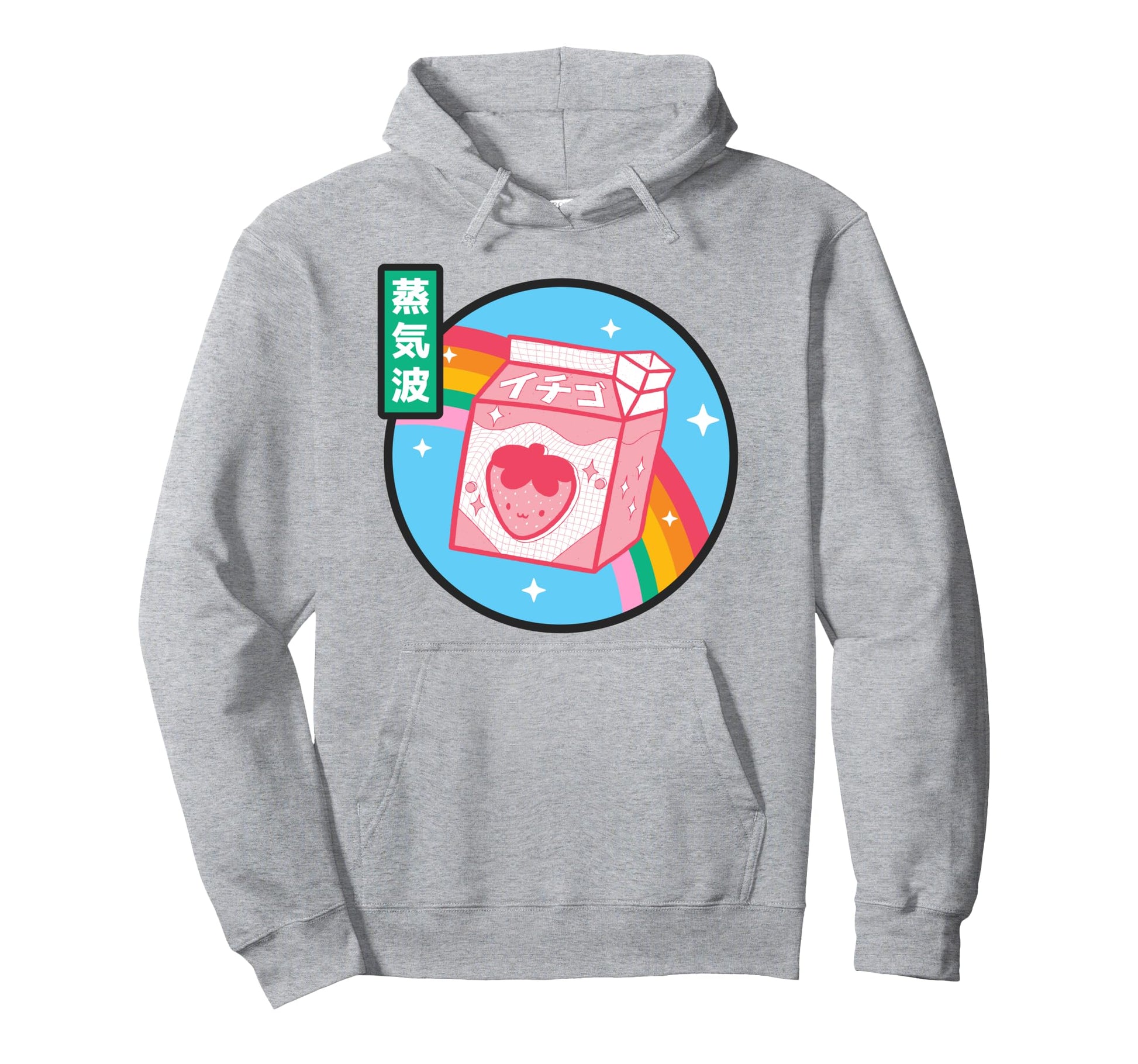 Strawberry Milk Carton Kawaii Hoodie - Fun Novelty Design for Adults - T-Shirt, Sweatshirt, Hoodie