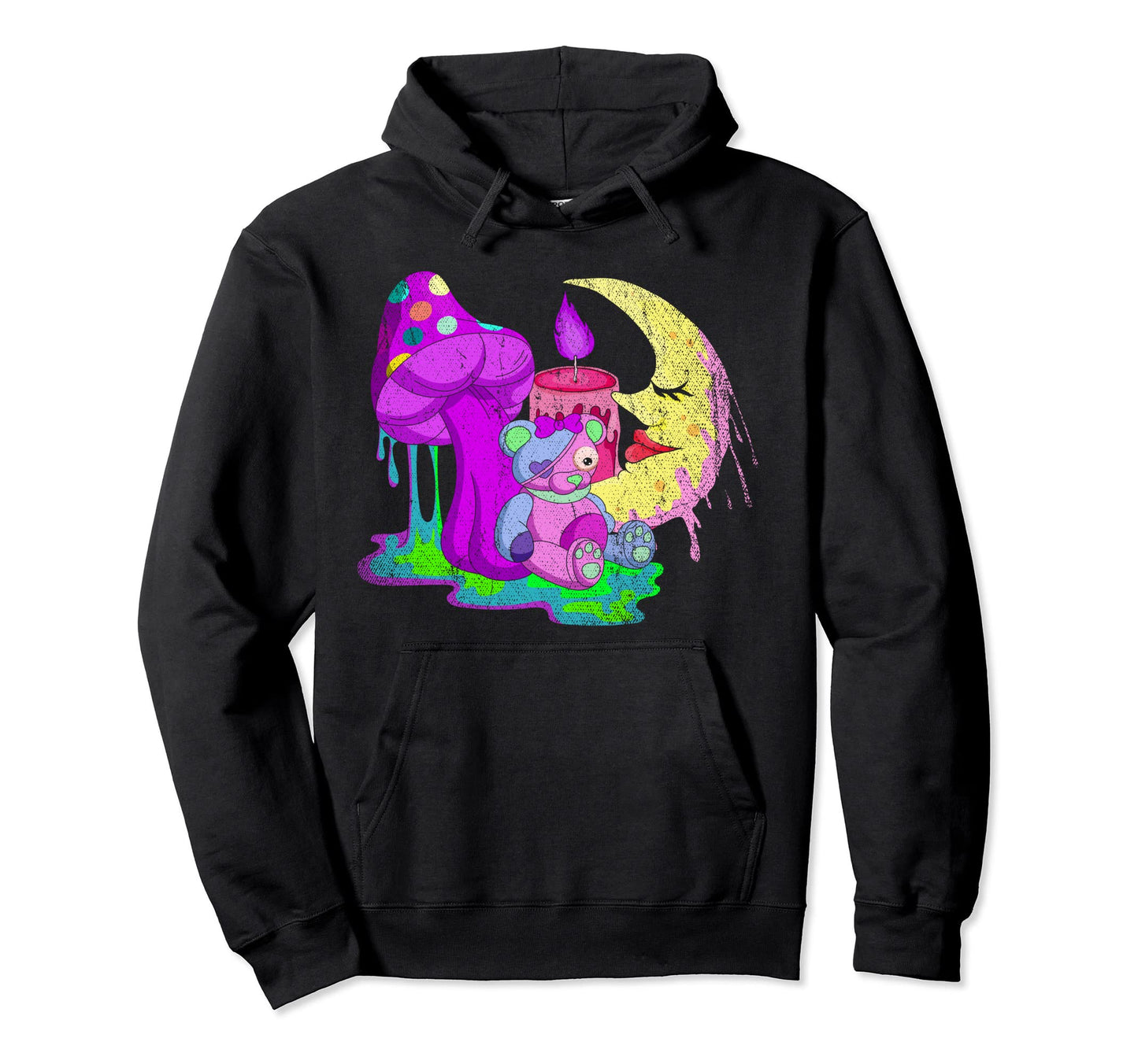 Mushroom Kowai Teddy Bear Moon Japanese Hoodie - Trendy Graphic Men Women - T-Shirt, Sweatshirt, Hoodie