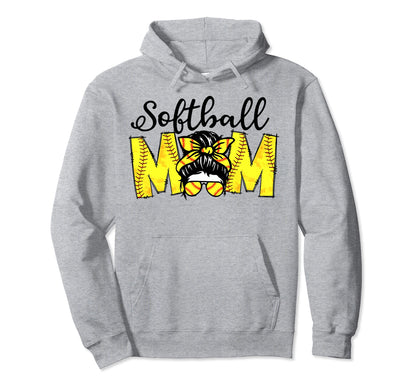 Bleached Softball Mom Life Leopard Messy Hoodie - Streetwear Style Unisex - T-Shirt, Sweatshirt, Hoodie