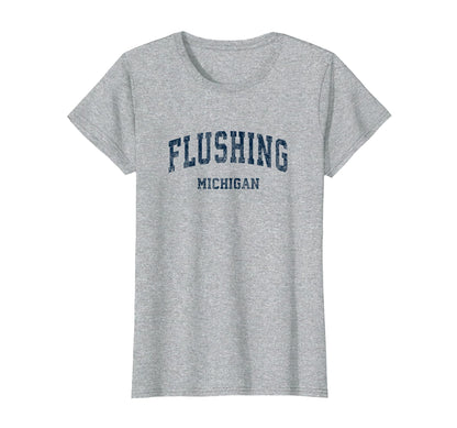 Flushing Michigan Mi Varsity Sports T-Shirt - Custom Art Print Men Women - T-Shirt, Sweatshirt, Hoodie