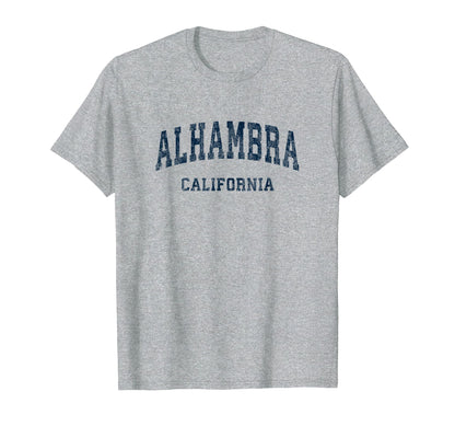 Alhambra California Ca Varsity T-Shirt - Fun Novelty Design for Adults - T-Shirt, Sweatshirt, Hoodie