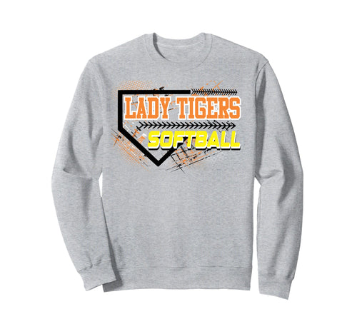 Lady Tigers Softball Mom Game Day Orange Sweatshirt - Graphic Print Unisex - T-Shirt, Sweatshirt, Hoodie