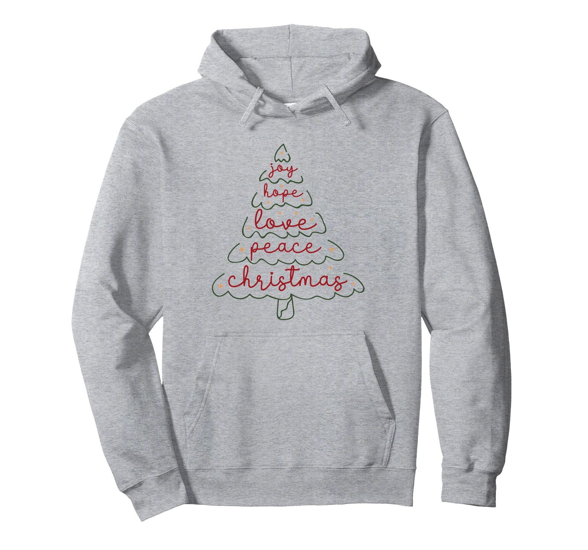 Joy Love Peace Hope Tree Hoodie - Unique Graphic Unisex - T-Shirt, Sweatshirt, Hoodie