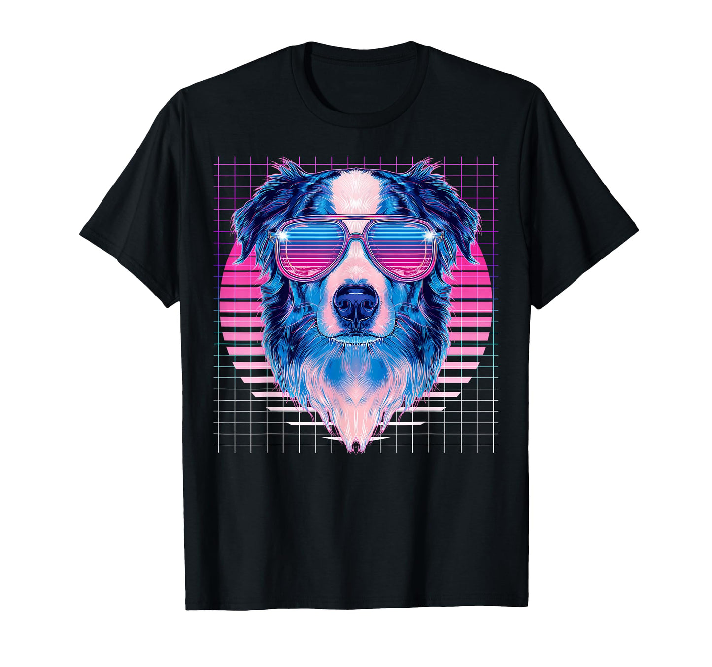 Australian Shepherd Sunglasses Dog T-Shirt - Aesthetic Graphic Men Women - T-Shirt, Sweatshirt, Hoodie