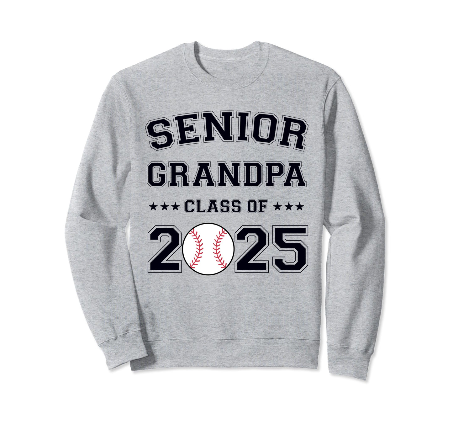 Class 2025 Baseball Grandpa Senior Sweatshirt - Trendy Graphic for Adults - T-Shirt, Sweatshirt, Hoodie