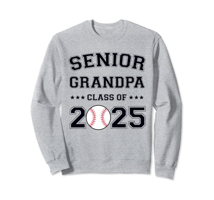Class 2025 Baseball Grandpa Senior Sweatshirt - Trendy Graphic for Adults - T-Shirt, Sweatshirt, Hoodie