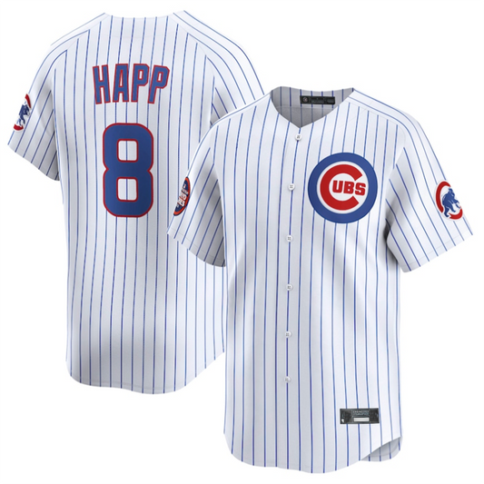 #8 Ian Happ Player C.Cubs White Home Limited Game Baseball Jerseys baseball jersey product view 1