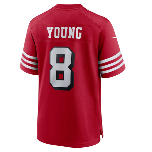 #8 Steve Young Player SF.49ers Scarlet Alternate Game Football Jerseys football jersey product view 1