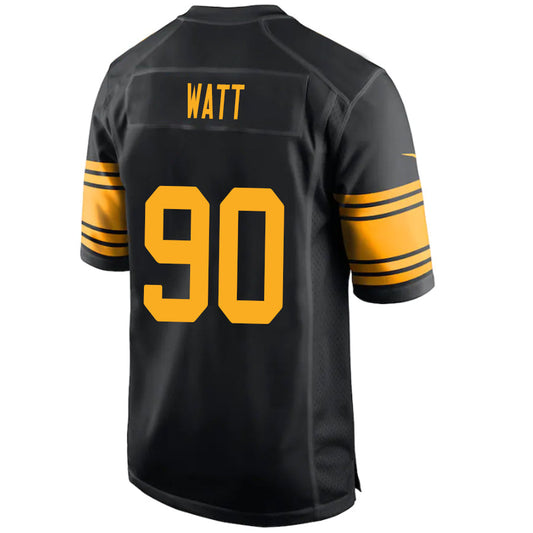 #90 T.J. Watt Player P.Steelers Black Alternate Game Football Jerseys football jersey product view 1