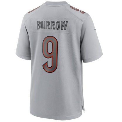 C.Bengals #9 Joe Burrow Gray Stitched Player Vapor Game Football Jerseys football jersey product view 1