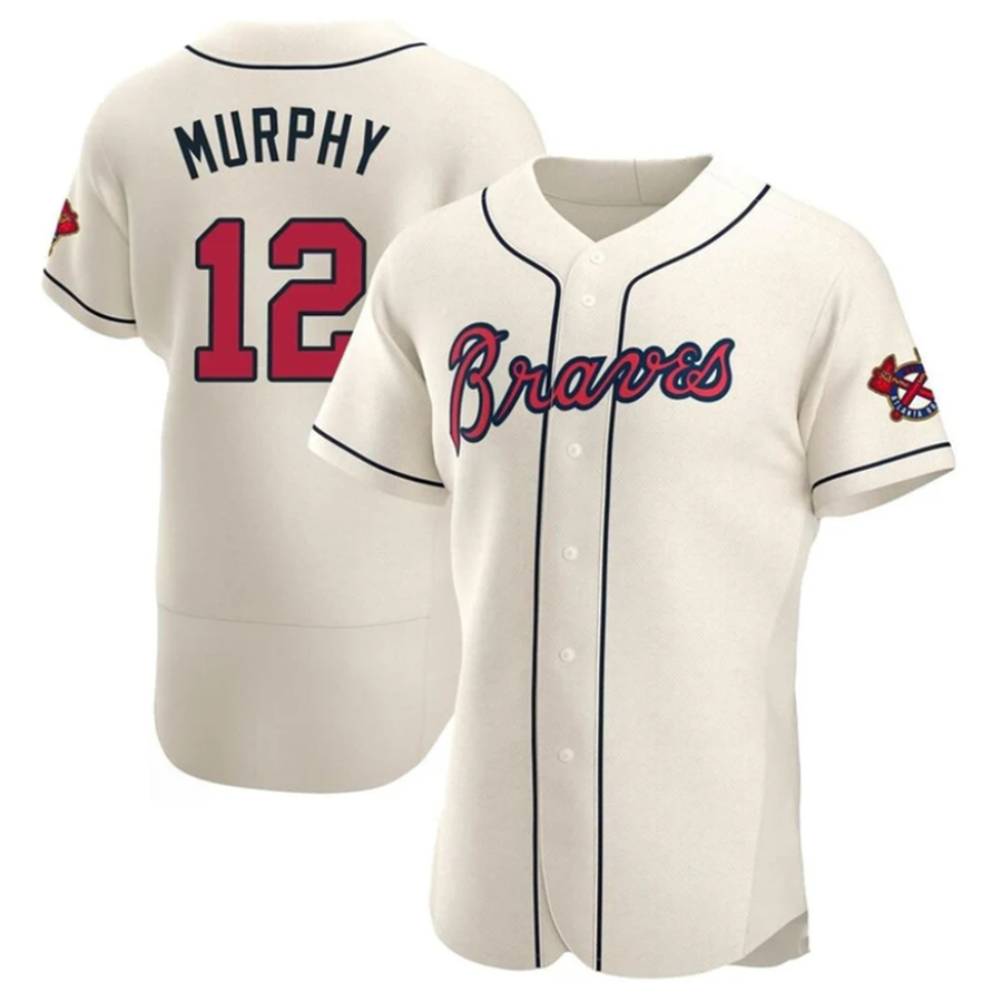 A.Braves #12 Sean Murphy Player Cream Limited Elite Baseball Jerseys baseball jersey product view 1