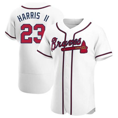 A.Braves #23 Michael Harris II Player White Home Limited Elite Baseball Jerseys baseball jersey product view 1