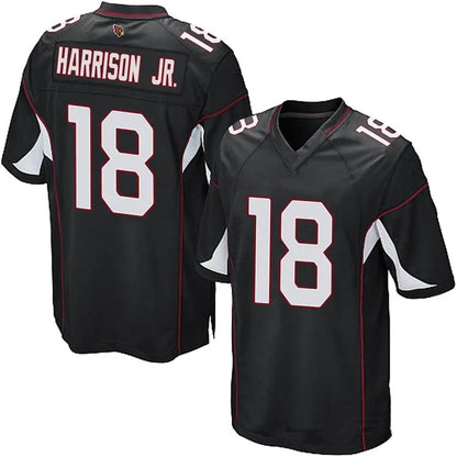 A.Cardinals #18 Marvin Harrison Jr. Player Black Game Stitched Football Jerseys football jersey product view 1