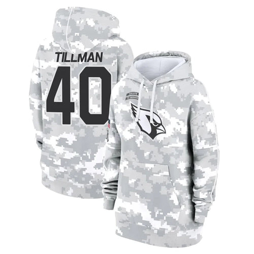 A.Cardinals #40 Pat Tillman Player Arctic Camo Salute to Service Limited Hoodie Football Jerseys football jersey product view 1