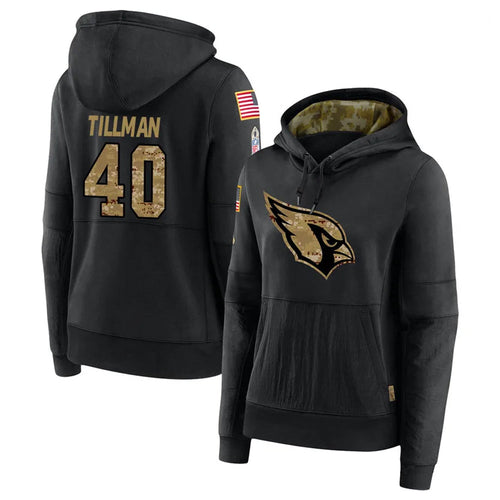 A.Cardinals #40 Pat Tillman Player Black Salute to Service Limited Hoodie Football Jerseys football jersey product view 1