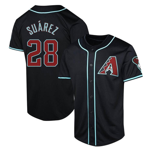 A.Diamondbacks #28 Eugenio Suarez Player Black Home Replica Baseball Jerseys baseball jersey product view 1
