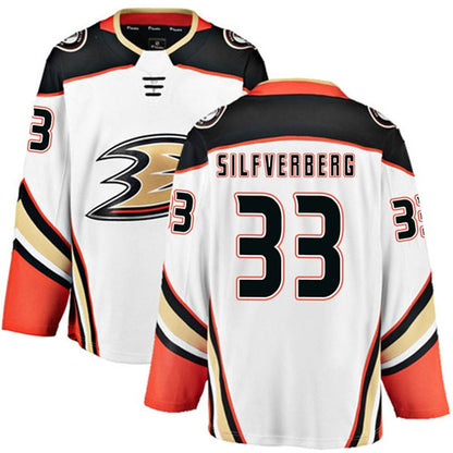 A.Ducks #33 Jakob Silfverberg Player Supporters Home White Hockey Jerseys hockey jersey product view 1