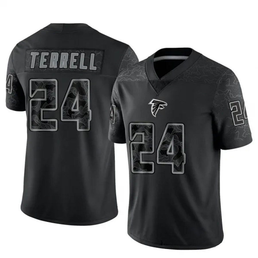 A.Falcons #24 A.J. Terrell Jr. Player Black RFLCTV Limited Football Jerseys football jersey product view 1