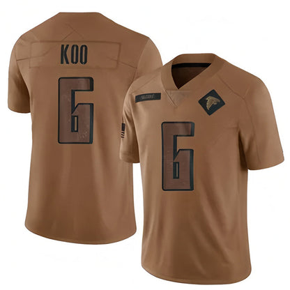A.Falcons #6 Younghoe Koo Player Brown Salute To Service Limited Football Jerseys football jersey product view 1