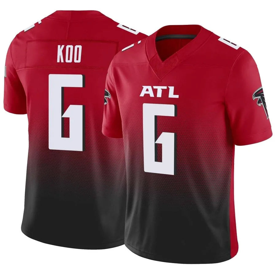 A.Falcons #6 Younghoe Koo Player Red Vapor F.U.S.E. Limited Elite Football Jerseys football jersey product view 1