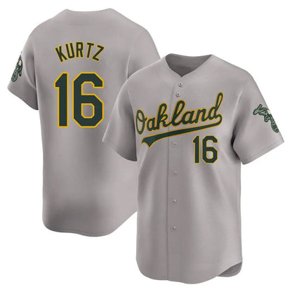 Athletics #16 Nick Kurtz Player Grey Home Limited Baseball Jerseys baseball jersey product view 1