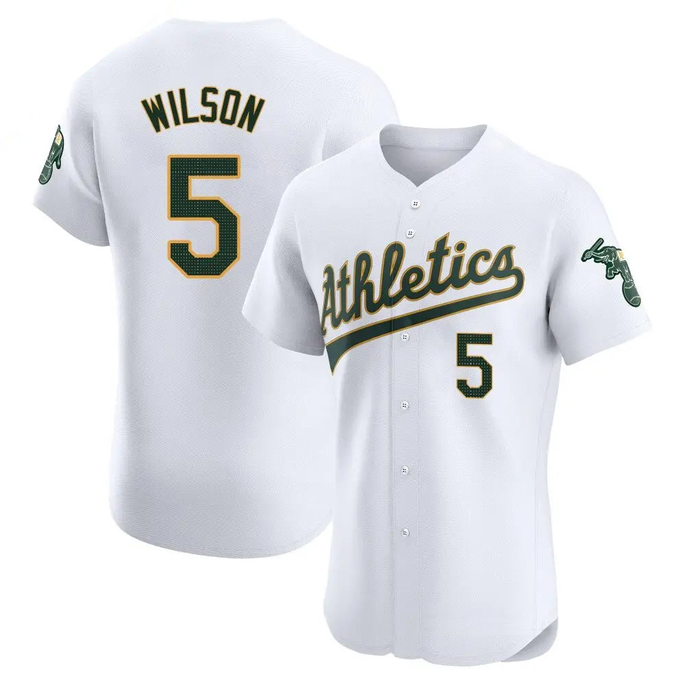 Athletics #5 Jacob Wilson Player White Limited Elite Baseball Jerseys baseball jersey product view 1