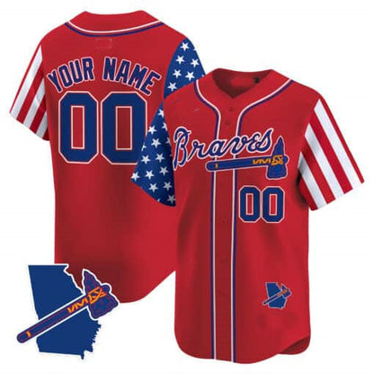 Custom A.Braves Independence Day Vapor Premier Limited V2 ¨CStitched Baseball Jerseys baseball jersey product view 3