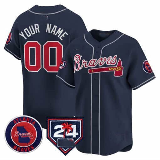 Custom A.Braves Spring Training Patch Vapor Premier Limited ¨CStitched Baseball Jerseys baseball jersey product view 3