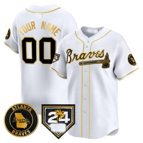 Custom A.Braves Spring Training Patch Vapor Premier Limited ¨CStitched Baseball Jerseys baseball jersey product view 1