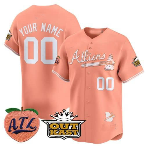 Custom A.Braves Atliens & Peach Vapor Premier Limited Jersey¨C Stitched Baseball Jersey baseball jersey product view 1