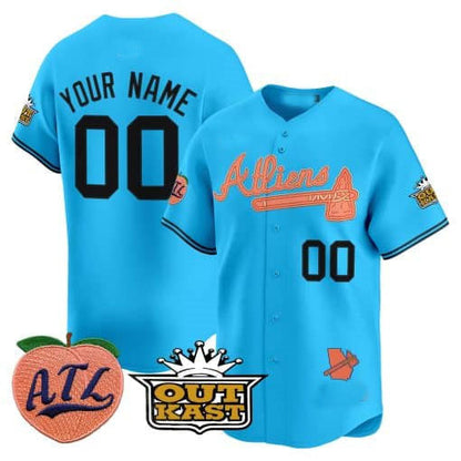 Custom A.Braves Atliens & Peach Vapor Premier Limited Jersey¨C Stitched Baseball Jersey baseball jersey product view 3