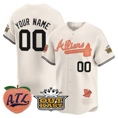 Custom A.Braves Atliens & Peach Vapor Premier Limited Jersey¨C Stitched Baseball Jersey baseball jersey product view 4