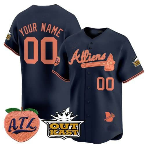 Custom A.Braves Atliens & Peach Vapor Premier Limited Jersey¨C Stitched Baseball Jersey baseball jersey product view 2