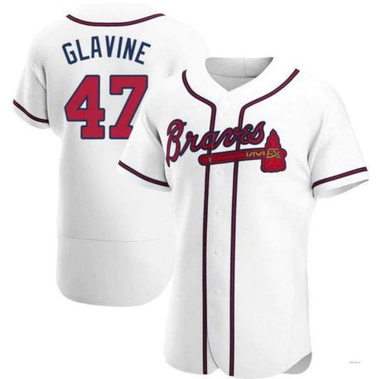 #47 Tom Glavine Player A.Braves White Home Elite Stitches Baseball Jerseys baseball jersey product view 1
