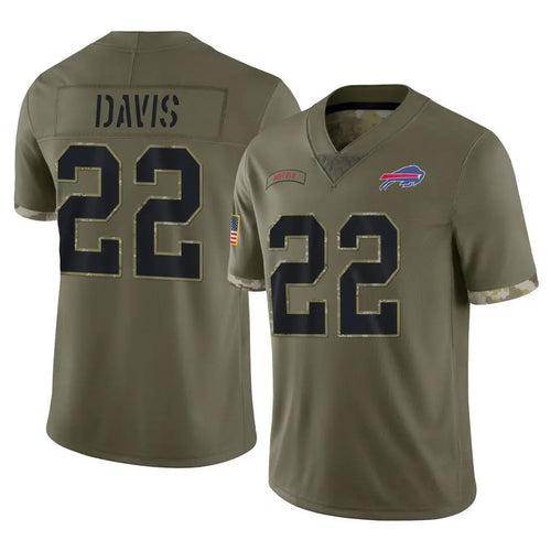 B.Bills #22 Ray Davis Player Salute To Service Olive Football Jerseys football jersey product view 1