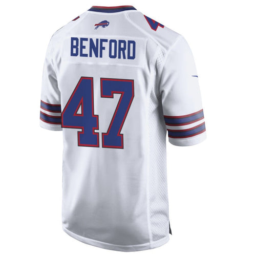 B.Bills #47 Christian Benford Player White Home Game Football Jerseys football jersey product view 1