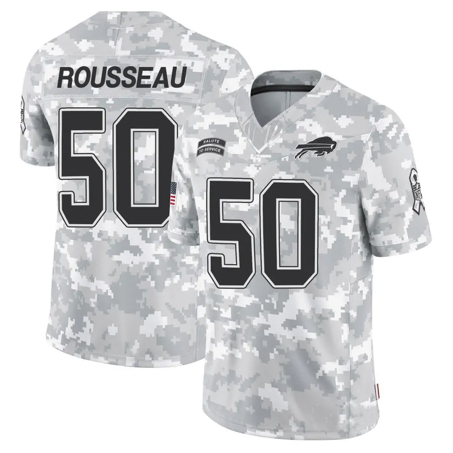 B.Bills #50 Gregory Rousseau Player Arctic Camo Salute to Service Limited Football Jerseys football jersey product view 1