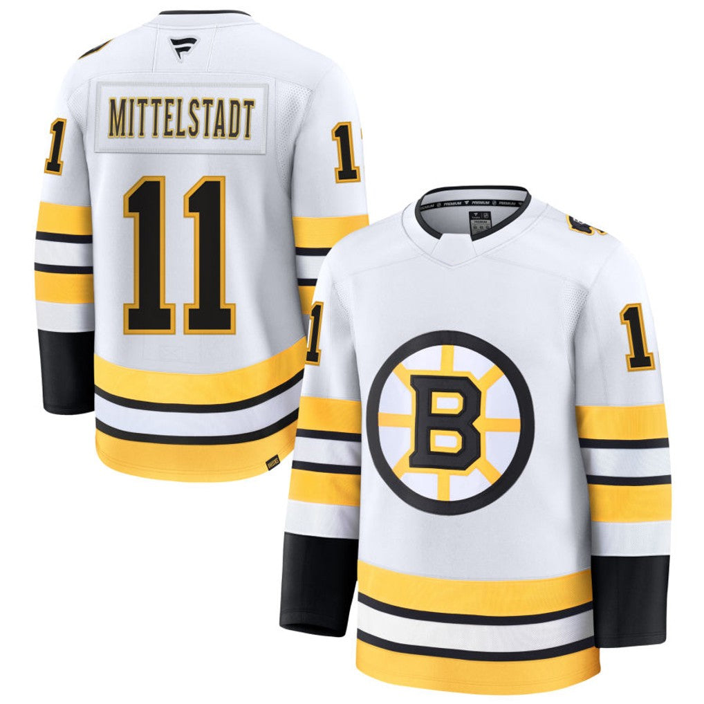 B.Bruins #11 Casey Mittelstadt Player Supporters Premium White Home Football Jerseys football jersey product view 1