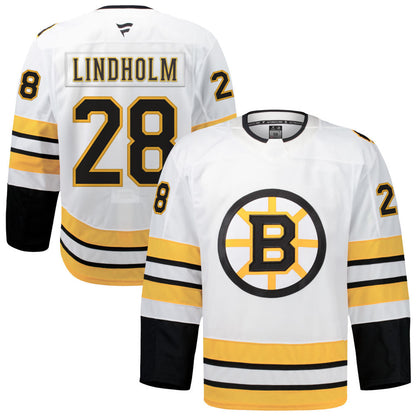 B.Bruins #28 Elias Lindholm Player Supporters White Game Hockey Jerseys hockey jersey product view 1
