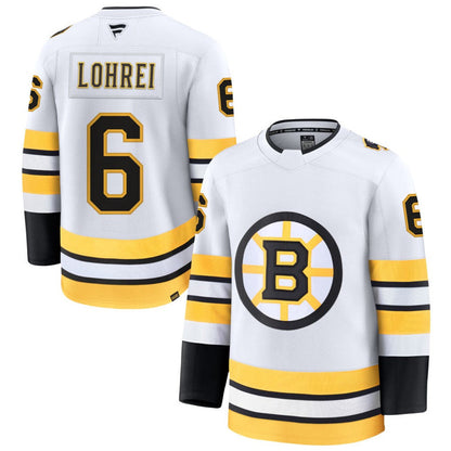 B.Bruins #6 Mason Lohrei Player Supporters Home Premium Home White Hockey Jerseys hockey jersey product view 1