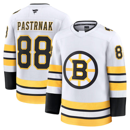 B.Bruins #88 David Pastrnak Player Supporters Premium White Hockey Jerseys hockey jersey product view 1