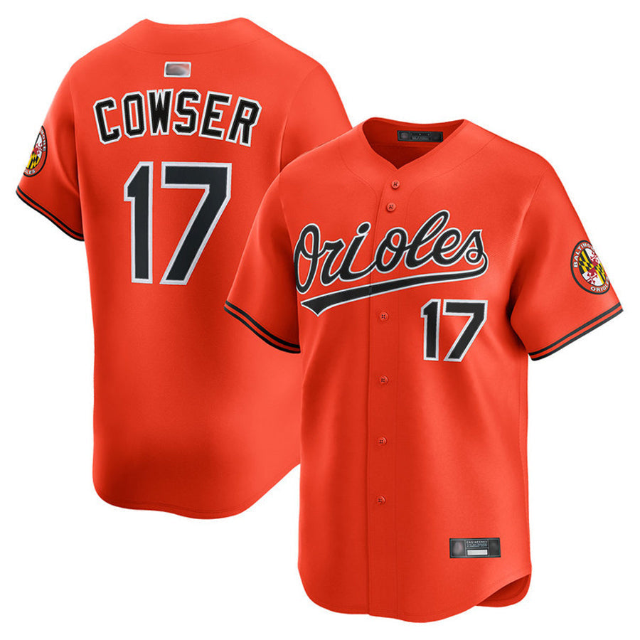 B.Orioles #17 Colton Cowser Player Home Limited Orange Baseball Jerseys baseball jersey product view 1